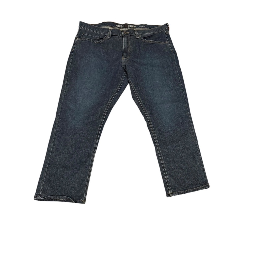 Eddie Bauer Mens Straight Dark Wash Denim Jeans 38x29 Stretch speciality dyed